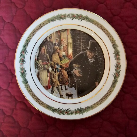 Dept‎ 56 Christmas Classic Roberto Fuiscento Porcelain 10" plate Scrooge. New. - Picture 1 of 5